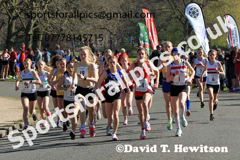 Girls Under-15s 5k, 2022 Northern 12 and 6 Stage Road Relays,  Birkenhead Park, Birkenhead, Wirral.  Photo: David T. Hewitson/Sports for All Pics